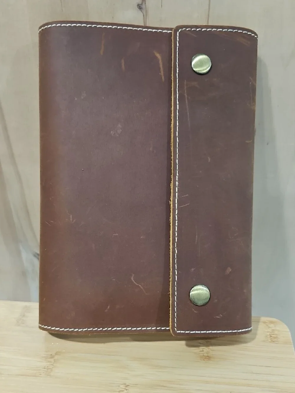 Genuine Leather Refillable 5x8 Notebook Cover Folio for Men & Women - Brown